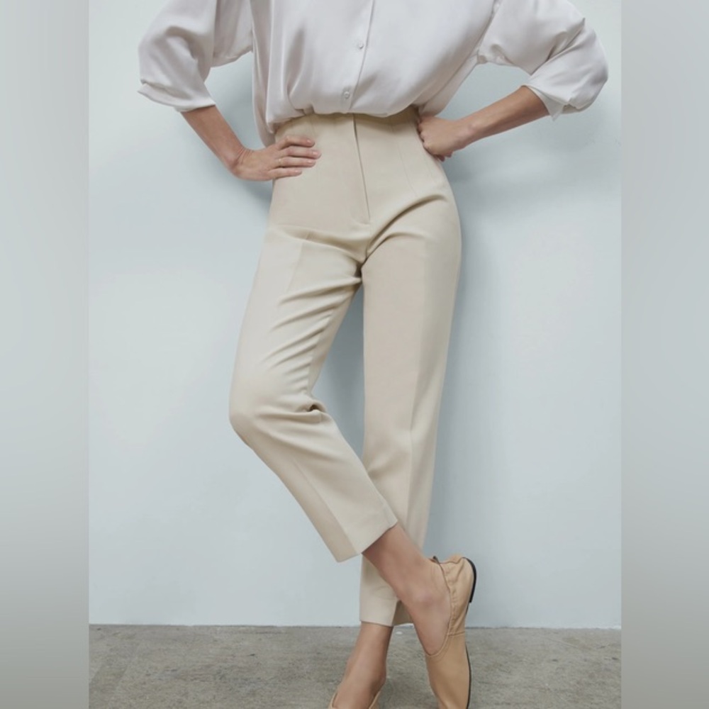 Zara Women's Cream Ankle Pants NWT